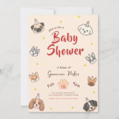 Invitation Fête de chiots mignons pour bébé avec thème de chi (Devant)