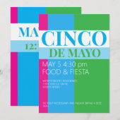 Invitation Fête de Cinco De Mayo  (Devant / Derrière)