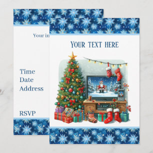 Invitation Fête de cinéma de Noël festive