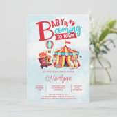 Invitation Fête de cirque de Carnaval Baby Shower (Debout devant)