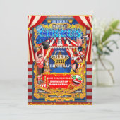 Invitation FÊTE DE CIRQUE Grand Chapiteau Anniversaire Modern (Debout devant)
