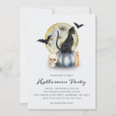 Invitation Fête de citrouille de chat d'Halloween effrayant (Devant)