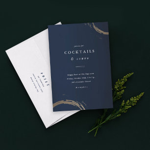 Invitation Fête de Cocktail aux Anneaux Dorés