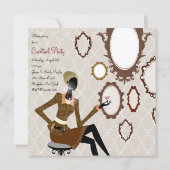 Invitation Fête de cocktail chic en boutique damassée (Dos)