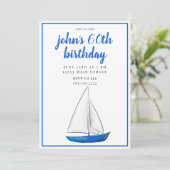 Invitation Fête de cocktail chic marine bleu (Debout devant)