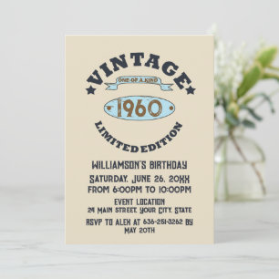 Invitation Fête de cocktail d'anniversaire vintage personnali