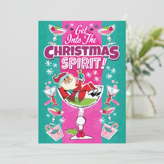 Invitation Fête de cocktail dans l'esprit de Noël  (Debout devant)