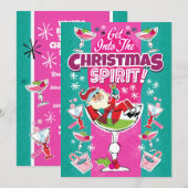 Invitation Fête de cocktail dans l'esprit de Noël  (Devant / Derrière)