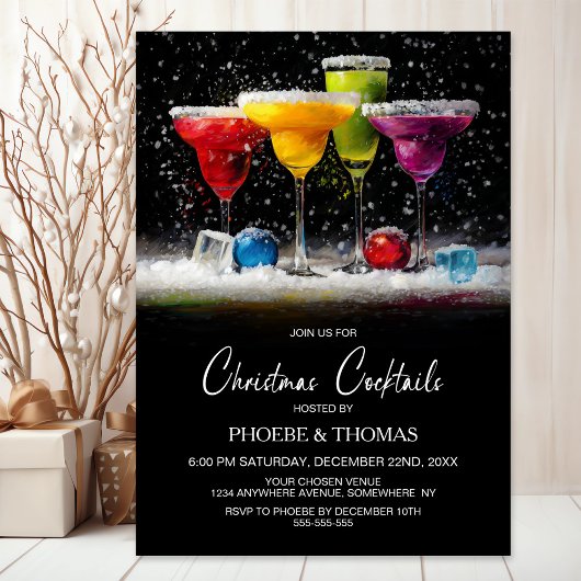 Invitation Fête de Cocktail de Noël