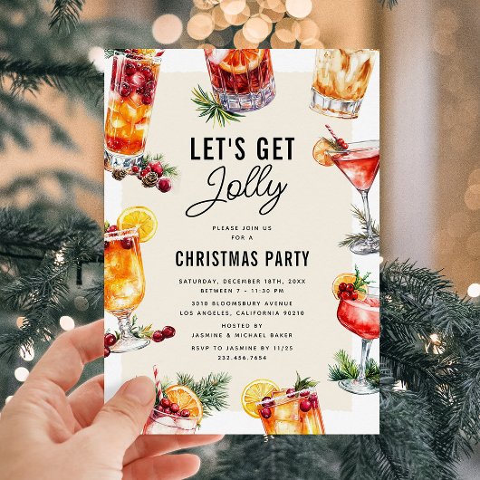 Invitation Fête de Cocktail de Noël