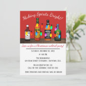Invitation Fête de Cocktail de Noël avec des esprits brillant (Debout devant)