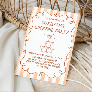 Invitation Fête de Cocktail de Noël Élégante et Neutre