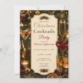 Invitation Fête de Cocktail de Noël Festive (Devant)