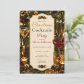 Invitation Fête de Cocktail de Noël Festive (Debout devant)