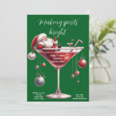 Invitation Fête de Cocktail de Noël festive (Debout devant)