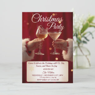 Invitation Fête de Cocktail de Noël Jingle And Mingle