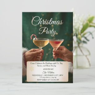 Invitation Fête de Cocktail de Noël Jingle And Mingle