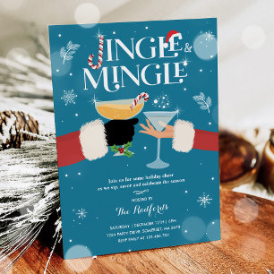 Invitation Fête de Cocktail de Noël Jingle And Mingle