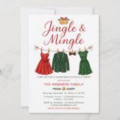 Invitation Fête de Cocktail de Noël Jingle & Mingle (Devant)