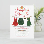 Invitation Fête de Cocktail de Noël Jingle & Mingle (Debout devant)