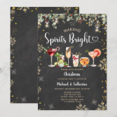 Invitation Fête de cocktail de Noël Making Spirits Bright (Devant / Derrière)
