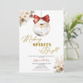 Invitation Fête de cocktail de Noël Making Spirits Bright Bau (Debout devant)