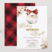 Invitation Fête de cocktail de Noël Making Spirits Bright Bau (Devant / Derrière)
