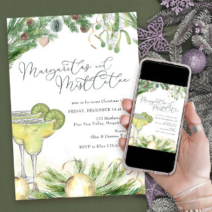 Invitation Fête de cocktail de Noël Margaritas et Gui