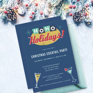 Invitation Fête de cocktail de Noël moderne du milieu du sièc