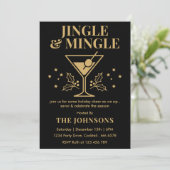 Invitation Fête de cocktail de Noël Moderne Jingle & Mingle (Debout devant)
