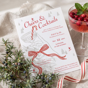 Invitation Fête de cocktail de Noël nordique dessinée à la ma