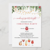 Invitation Fête de Cocktail de Noël pour Éclairer les Esprits (Devant)