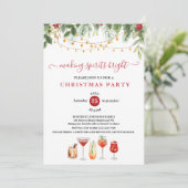 Invitation Fête de Cocktail de Noël pour Éclairer les Esprits (Debout devant)