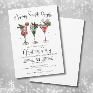 Invitation Fête de Cocktail de Noël pour Éclairer les Esprits