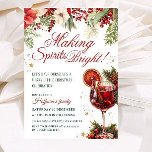 Invitation Fête de cocktail de Noël pour illuminer les esprit