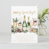 Invitation Fête de Cocktail de Noël Rendant les Esprits Brill (Debout devant)