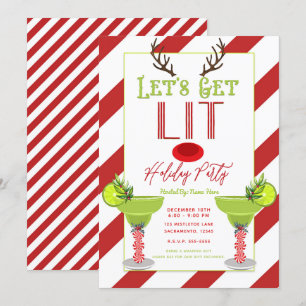 Invitation Fête de Cocktail de Noël Renne Allons En Fête