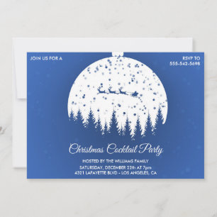 Invitation Fête de cocktail de Noël traîneau de Père Noël ble