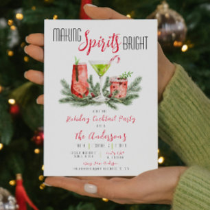 Invitation Fête de cocktail de vacances faisant briller les e
