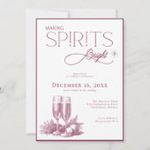 Invitation Fête de cocktail de vacances Making Spirits Bright (Devant)