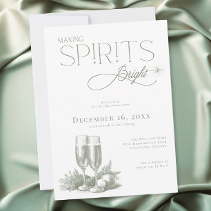 Invitation Fête de cocktail de vacances Making Spirits Bright