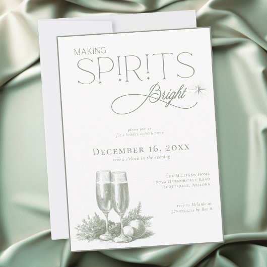 Invitation Fête de cocktail de vacances Making Spirits Bright