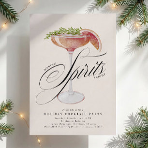 Invitation Fête de cocktail de vacances pour illuminer les es