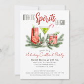 Invitation Fête de cocktail de vacances qui rend les esprits (Devant)