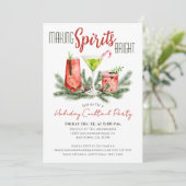 Invitation Fête de cocktail de vacances qui rend les esprits (Debout devant)