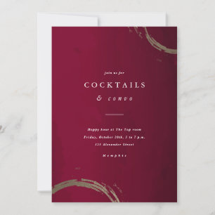 Invitation Fête de cocktail de vacances rouge et or