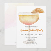 Invitation Fête de Cocktail d'Été Simple Moderne Tendance (Devant / Derrière)