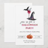 Invitation Fête de cocktail d'Halloween (Devant / Derrière)