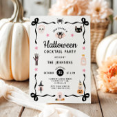 Invitation Fête de cocktail d'Halloween Coquette Mignonne