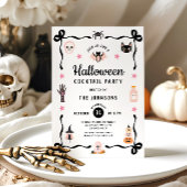 Invitation Fête de cocktail d'Halloween Coquette Mignonne